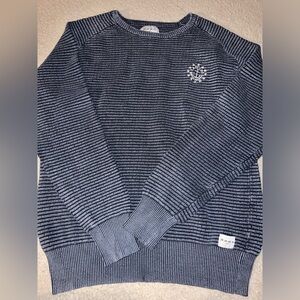 Apex Black Crewneck Sweater with Ribbed Texture